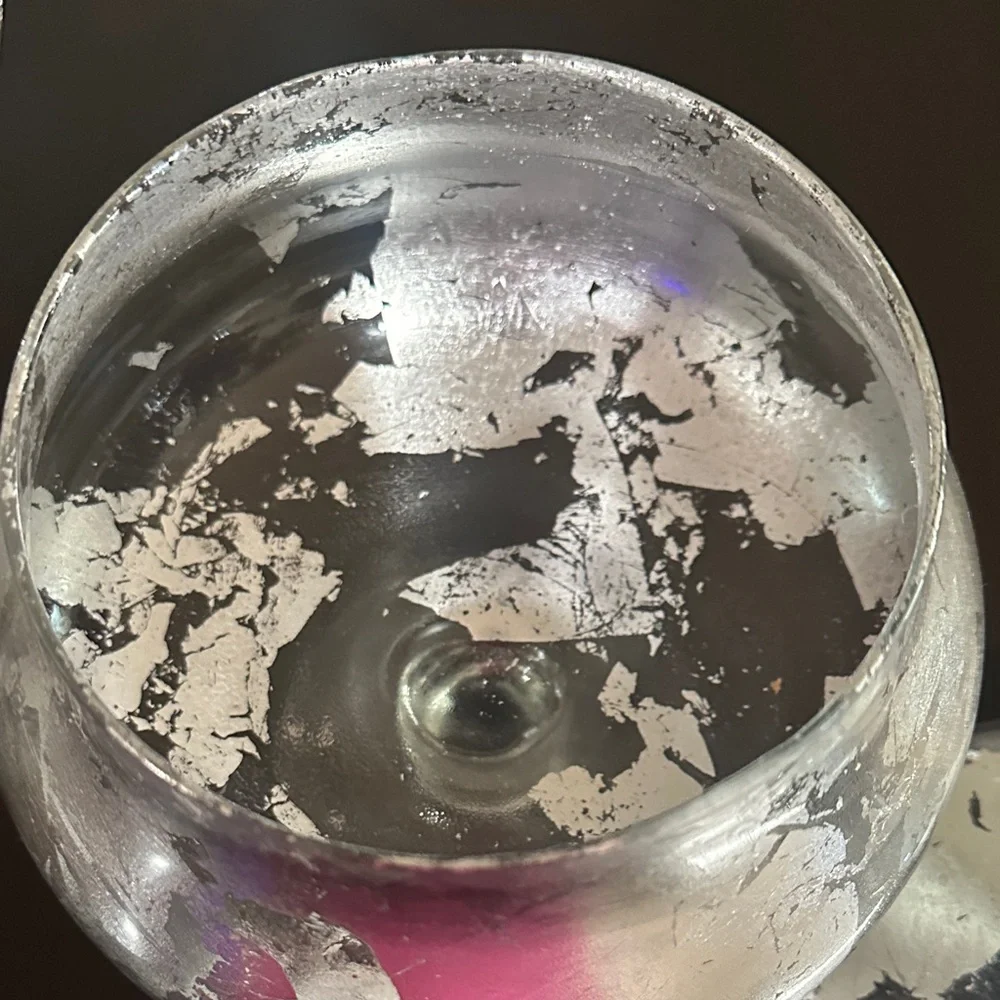 Silver Glass Vase with Lid, EUC